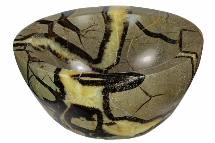 Polished Septarian Bowl - Madagascar #120216
